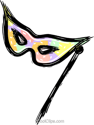 Mardi Gras Mask Royalty Free Vector Clip Art Illustration - Ukulele Gewachsen Herauf Spaß Postkarte (362x480)