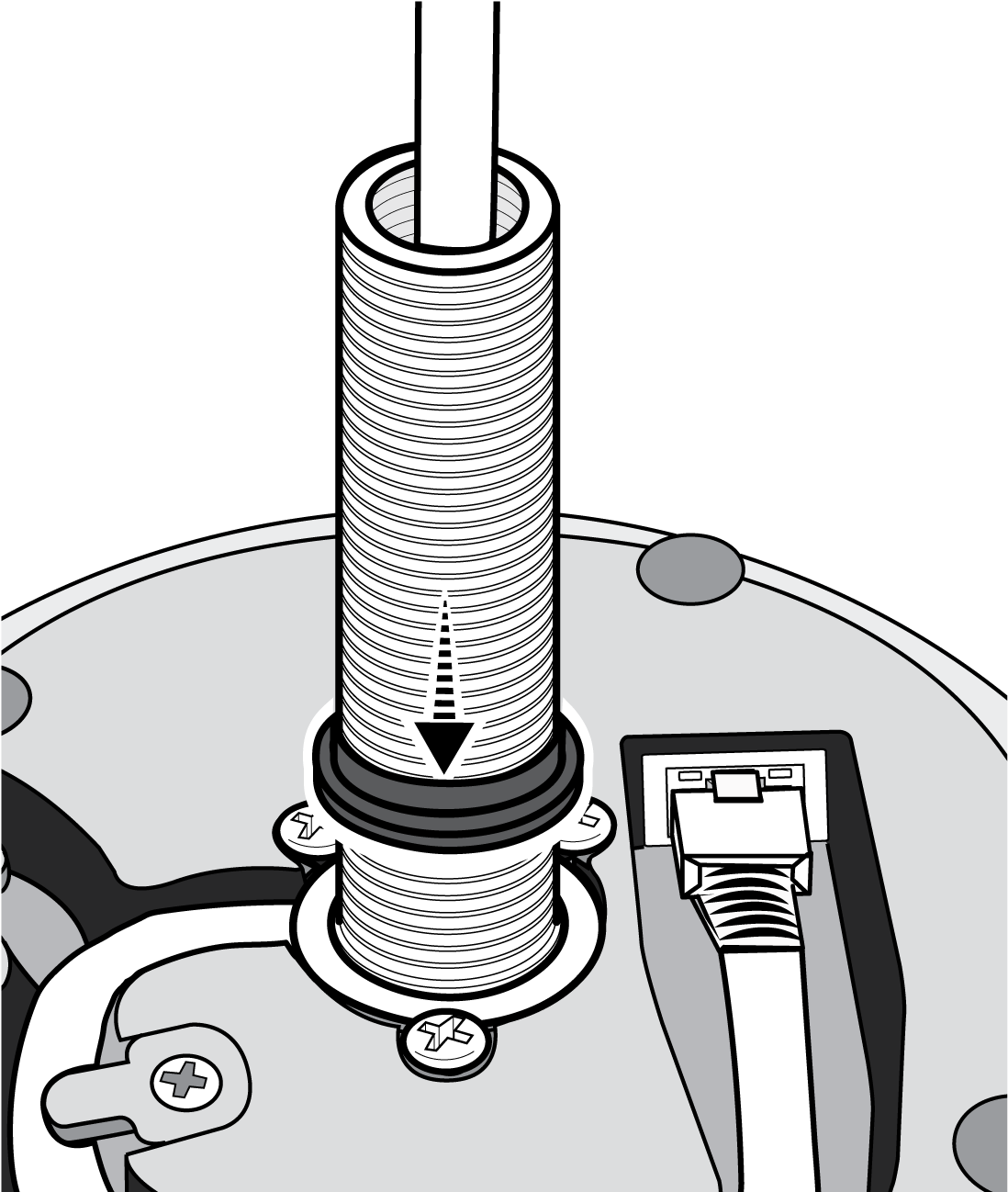 Slide One Of The Rubber Washers To The Base Of The - Illustration (1124x1332)