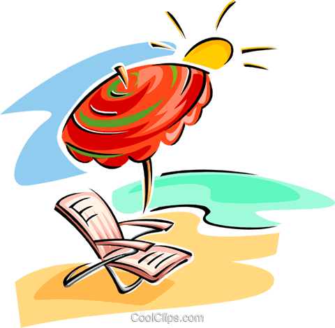 Beach Scene Royalty Free Vector Clip Art Illustration - L Estiu (480x471)