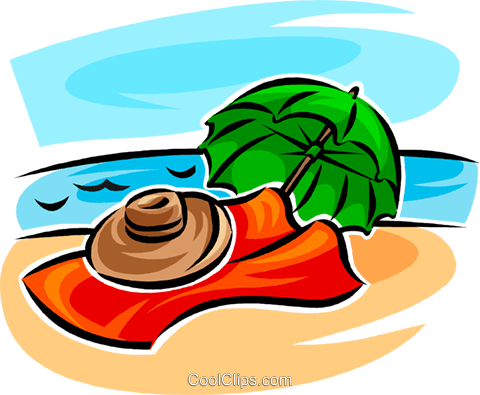 Beach Scenes Royalty Free Vector Clip Art Illustration - Illustration (480x395)