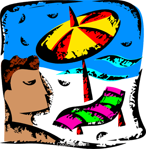 Beach Scenes Royalty Free Vector Clip Art Illustration - Clip Art (470x480)