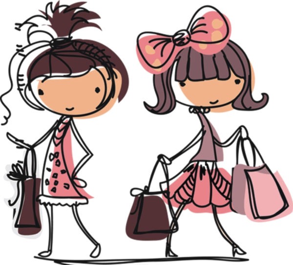 Love To Shop ‿✿⁀ - Cartoon Cute Girl (600x543)