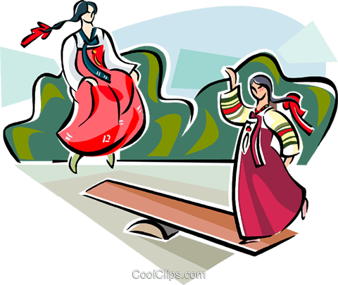 Korea Clipart Korean Lady - Balance Game Clipart (480x405)