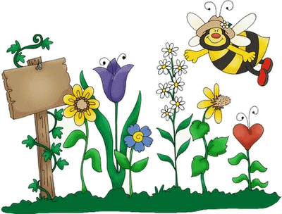 Clip Art, Bumble Bees, Gifs, Garden Clipart, Free Clipart - School Garden Clip Art (400x304)