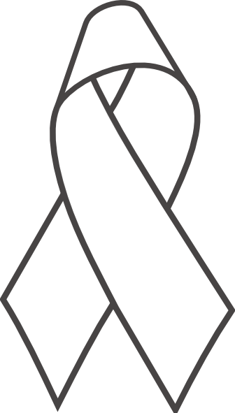 Cancer Ribbon Stencils Free - White Awareness Ribbon Png (336x591)