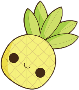 Freeuse Cosas Kawaii Png - Ananas Kawaii (377x371)