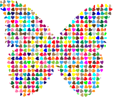 Monarch Butterfly Computer Icons Glasswing Butterfly - Colorful Images Of Hearts (397x340)