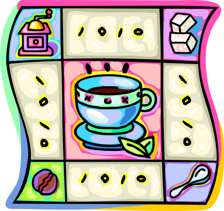 Coffee Cup, Coffee Bean, Sugar Royalty Free Vector - Euclidean Vector (743x700)