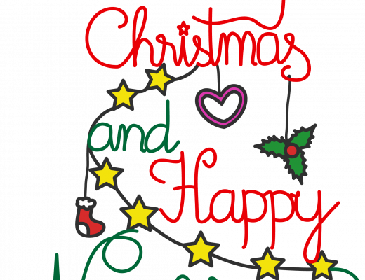Merry Christmas And Happy New Year Clip Art - Christmas And New Year Celebrations (520x400)