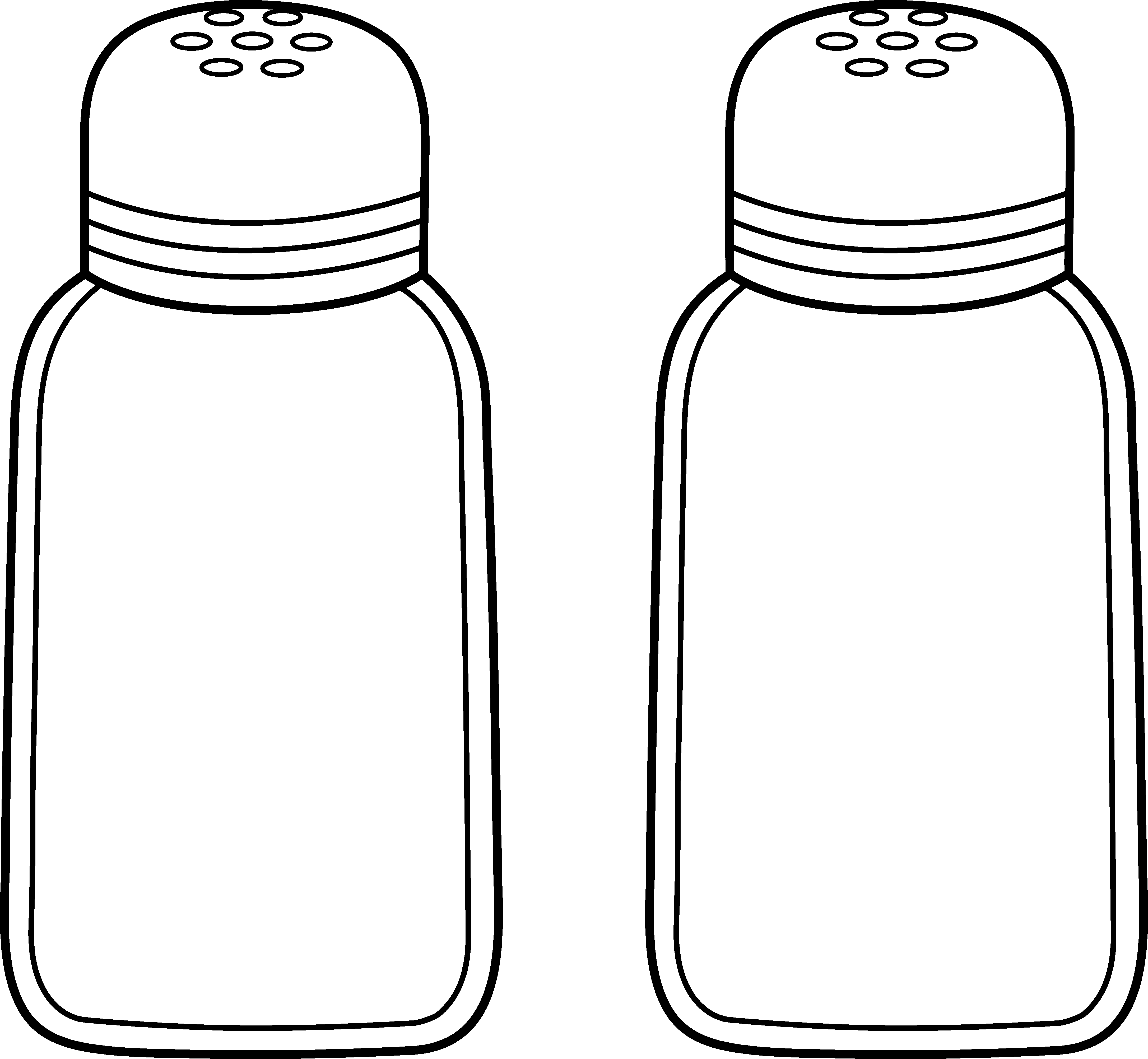 Download Salt Shaker Clip Art Clipart Tattoo Art Salt - Salt And Pepper Outline (4345x4008)