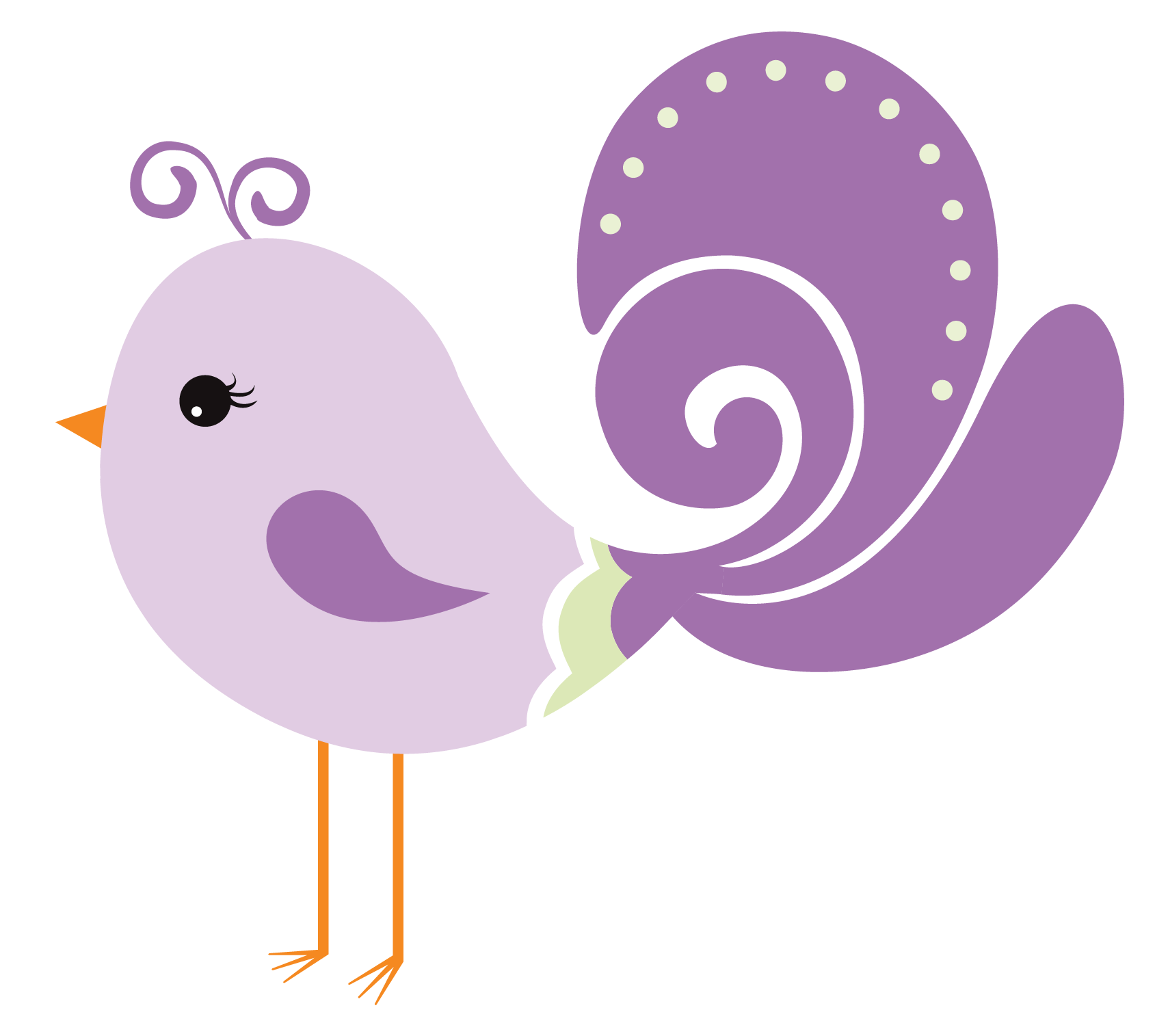 Mauve Clipart Love Bird - Pajaritos Png (1800x1610)