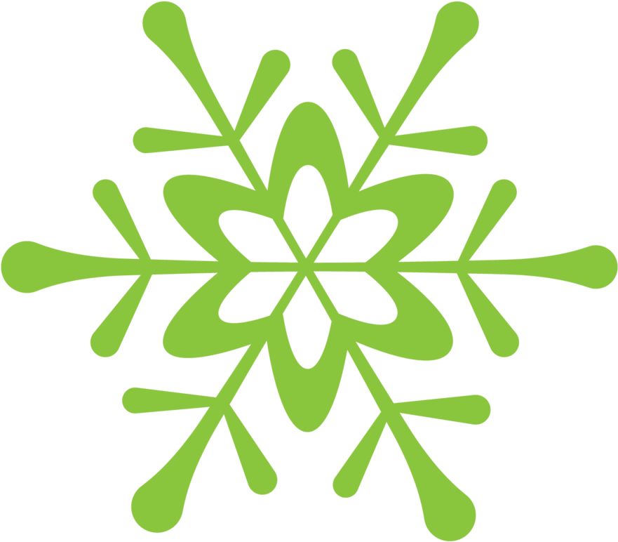 Christmas Owls - Minus - Green Snowflake Clipart (900x787)