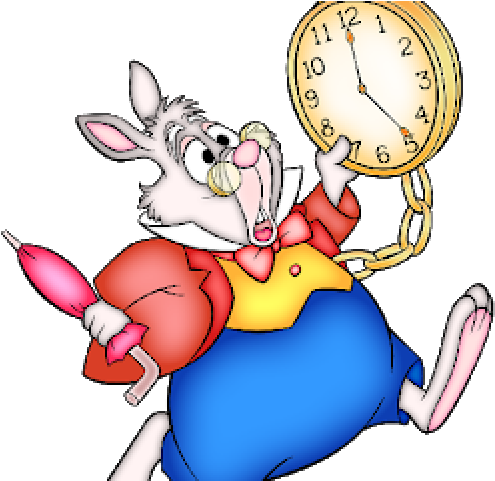 Clock Clipart Alice In Wonderland - Alice In Wonderland And The White Rabbit (640x480)