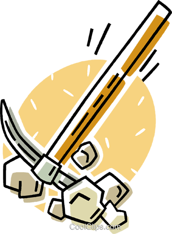 Pick Axe Royalty Free Vector Clip Art Illustration - Pick Axe Royalty Free Vector Clip Art Illustration (352x480)