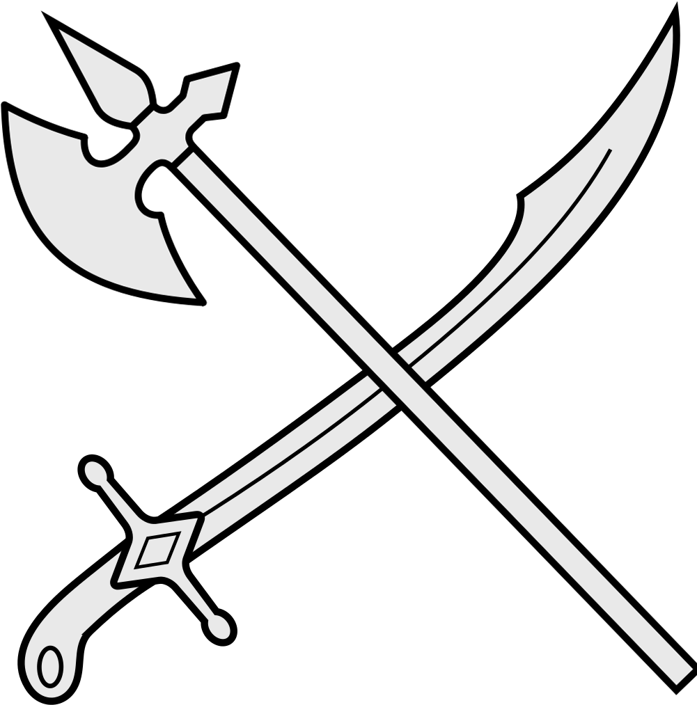 Weapon Clip Art Axe - Sword And Axe Drawing (1000x1034)