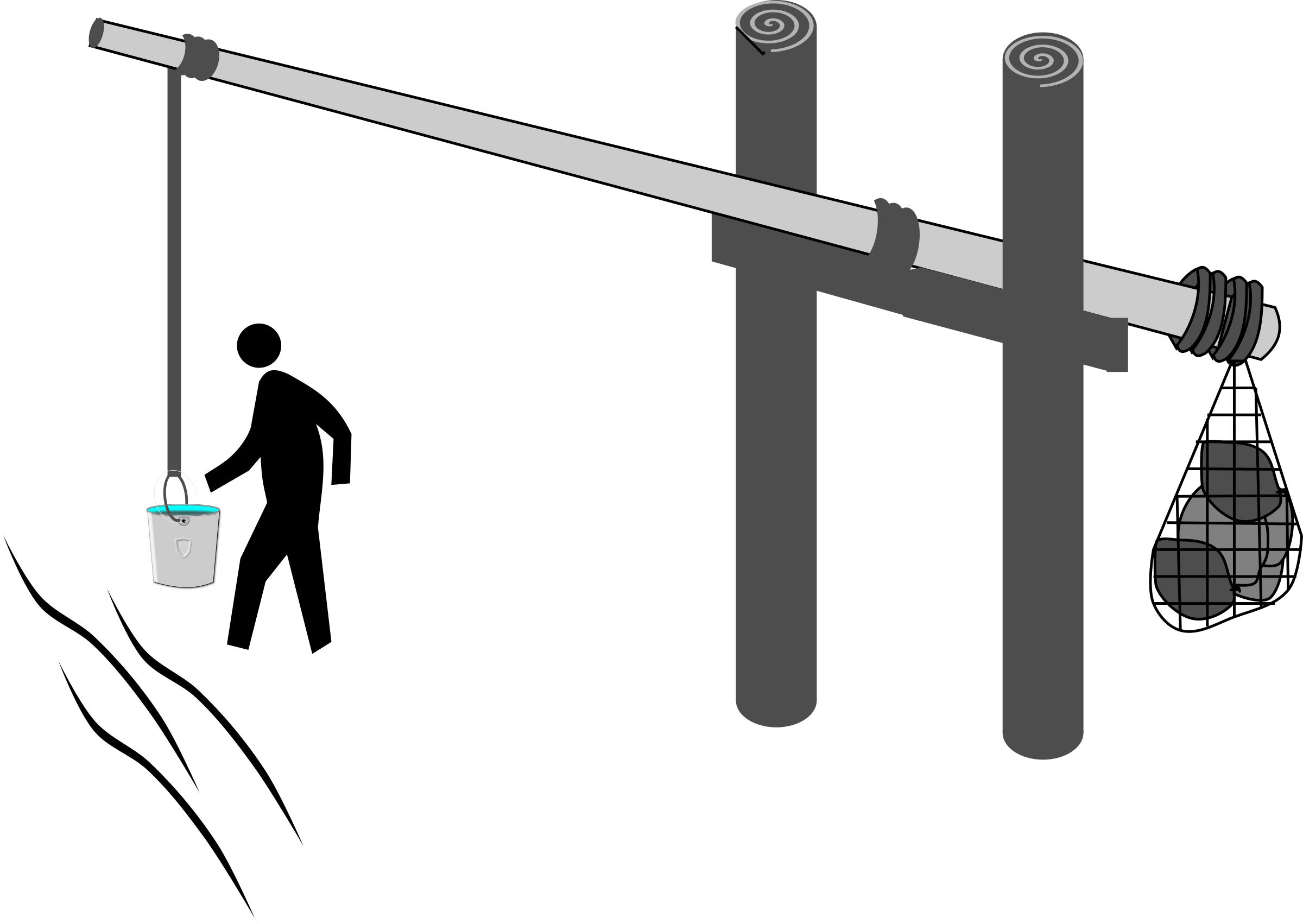Shadoof Computer Icons Information Dictionary Word - Shaduf Clipart Black And White (2400x1702)