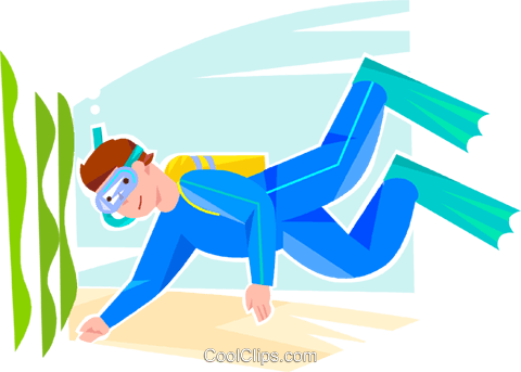 Scuba Diver Royalty Free Vector Clip Art Illustration - Illustration (480x343)