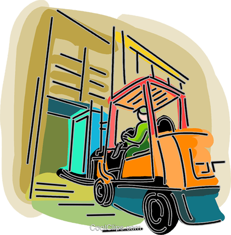 Fork Lift Royalty Free Vector Clip Art Illustration - Illustration (472x480)