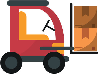 Packages And Forklift Of Delivery And Shipping Concept - Packages And Forklift Of Delivery And Shipping Concept (550x550)