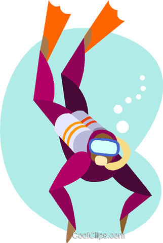 Scuba Diver Royalty Free Vector Clip Art Illustration - Scuba Diver Royalty Free Vector Clip Art Illustration (322x480)
