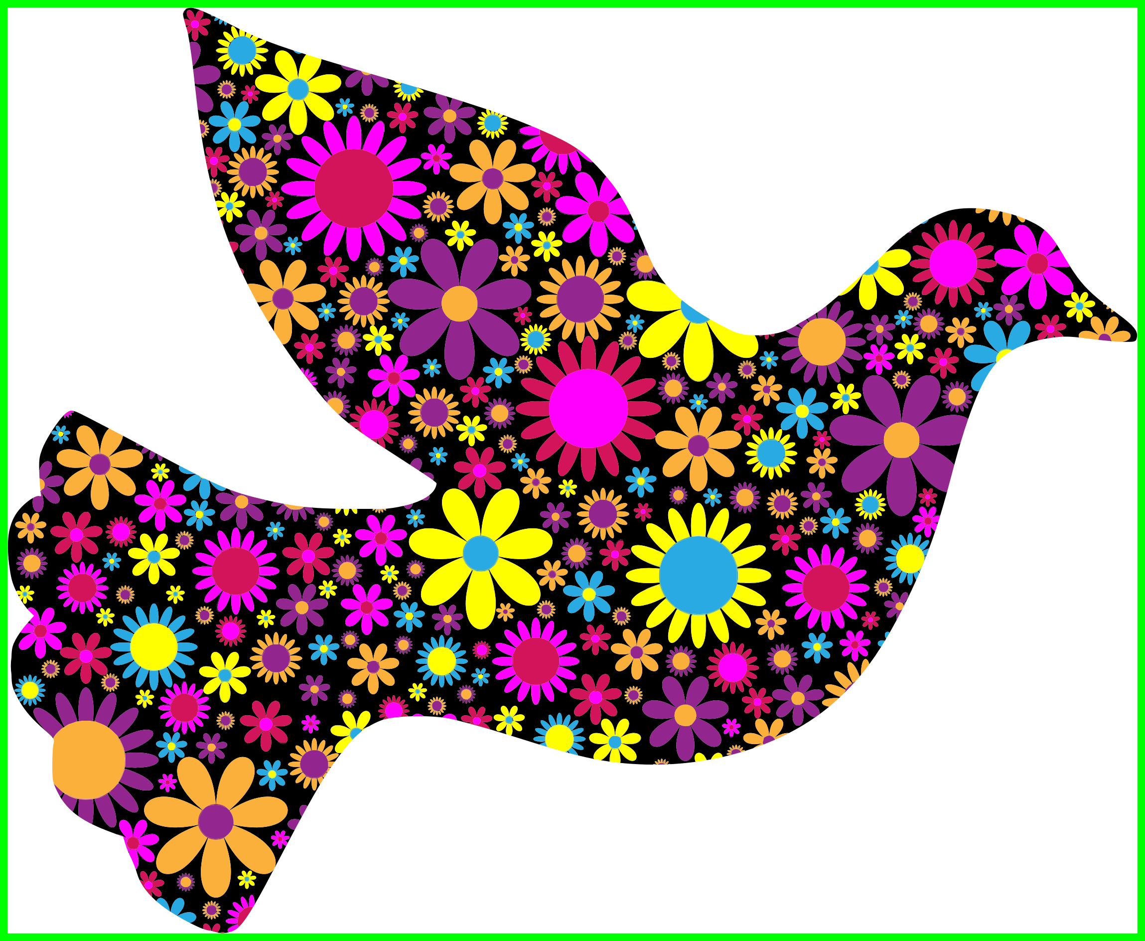 Awesome Holy With Cross Dove Fish Christian - Dove Peace Floral (2298x1888)