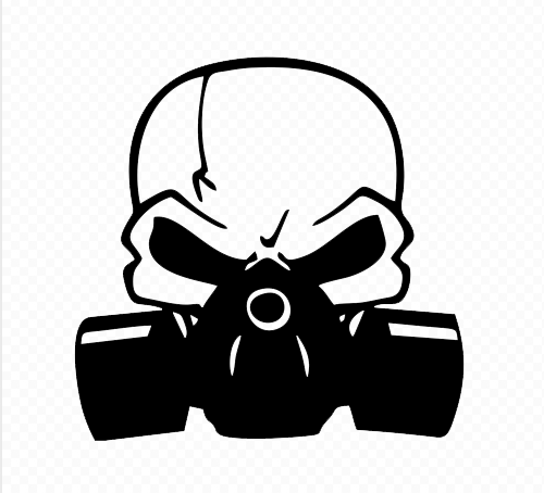 Skull Gas Mask Png Clipart Gas Mask Sticker Decal - Skull With Gas Mask (500x454)