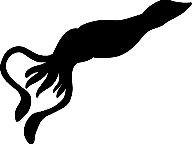 Squid Clipart Silhouette - Squid Silhouette (640x480)