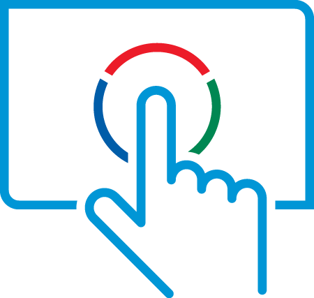 Color Touchscreen - Press The Button Icon (450x427)