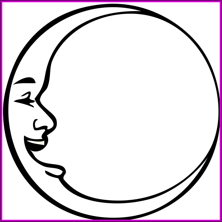 Bear Head Clipart Black And White - Black And White Clip Arts Moon (730x732)