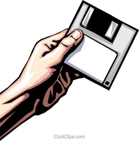 Hand Holding Diskette - Illustration (472x480)