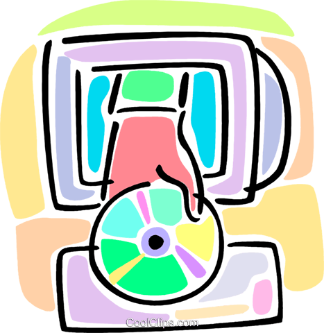 Hand Holding Cd-rom Media And Computer Royalty Free - Hand Holding Cd-rom Media And Computer Royalty Free (467x480)