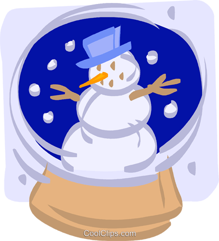 Snowman In A Snow Globe Royalty Free Vector Clip Art - Sailboards Tarifa (437x480)