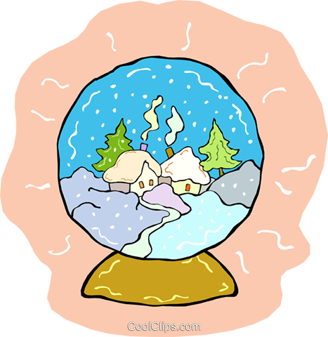 Snow Globe Royalty Free Vector Clip Art Illustration - Snow Globe Royalty Free Vector Clip Art Illustration (467x480)