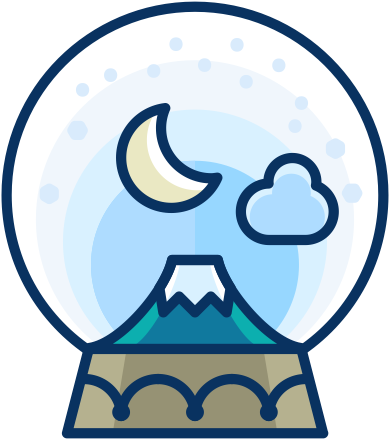 Cloud Decorate Decoration Moon Mountain Snowglobe Icon, - Icon (512x512)