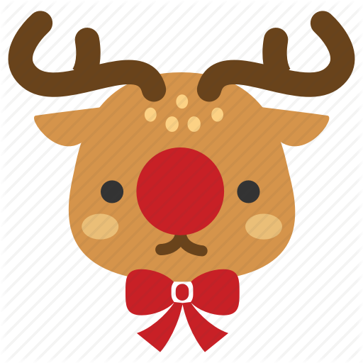 Graphic Black And White Merry Christmas By Siwat V - Rudolf Icon (512x512)