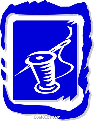 Needle And Thread Royalty Free Vector Clip Art - Crochet (374x480)