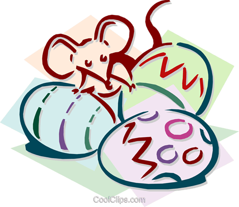 Mouse With Eggs Concept Royalty Free Vector Clip Art - Påske Egg (480x415)