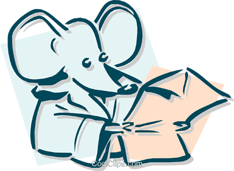 Mouse Reading Concept Royalty Free Vector Clip Art - Euclidean Vector (480x352)