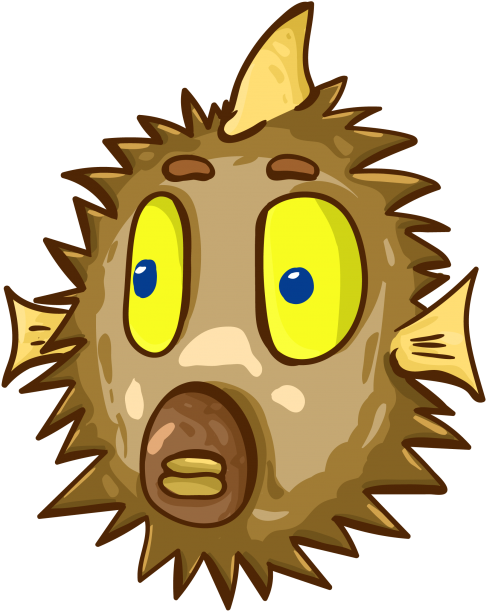 Cartoon Funny Diodontidae - Т25 1701318 (525x650)