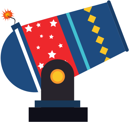 Circus Cannon Carnival Icon Vector Illustration - Human Cannon No Background (550x550)