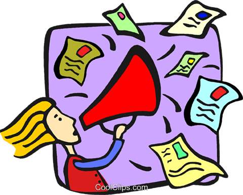 Woman Making Announcements Royalty Free Vector Clip - Communication Clip Art (480x385)