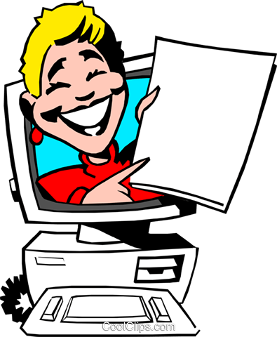 Cartoon Lady With Announcement - Clip Art (395x480)