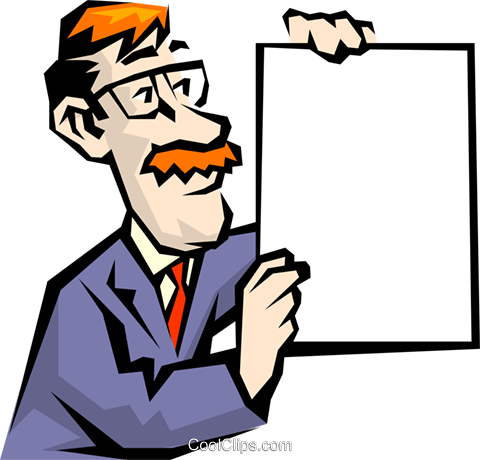 Cartoon Man With Announcement - Baptism (480x460)
