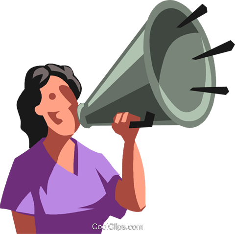 Woman Making Announcements Royalty Free Vector Clip - Clip Art (480x478)