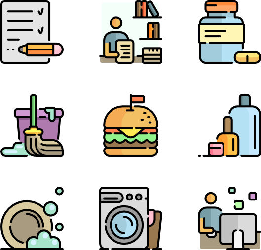 Daily Routine Objects & Actions - Restaurant Menu Icon Vector (600x564)