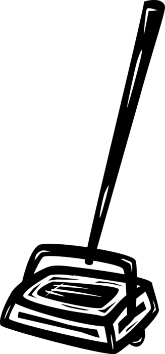 Vector Illustration Of Carpet Sweeper Mechanical Device - Vector Illustration Of Carpet Sweeper Mechanical Device (327x700)