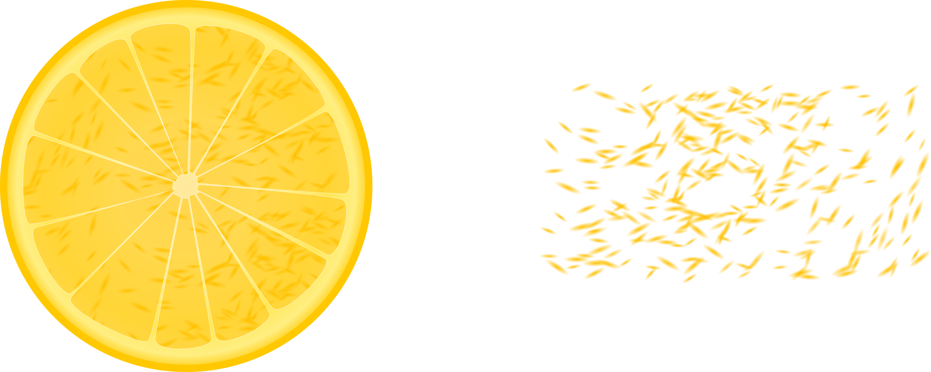 Orange Art Download Citrus Drawing - Pulp Clipart (1875x750)