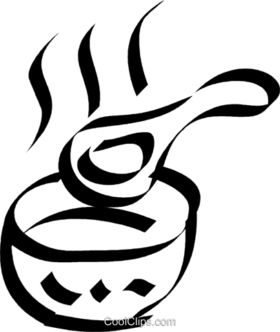 Soup Bowl Royalty Free Vector Clip Art Illustration - Suppenschüssel Clipart (406x480)
