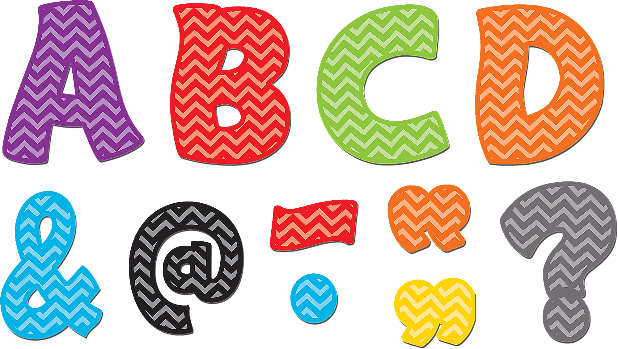 Chevron Funtastic Font 3" Magnetic Letters - Chevron Funtastic Font 3" Magnetic Letters (2000x1131)