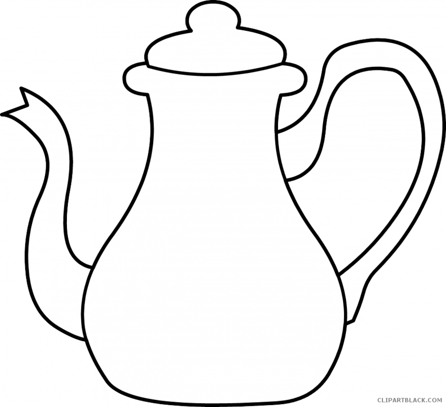 Teapot Coloring Sheets Clipart Teapot Coloring Book - Alice In Wonderland Teapot Template (900x822)